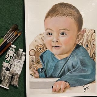 Title: Realistic Portrait of a Baby - Captured in Art