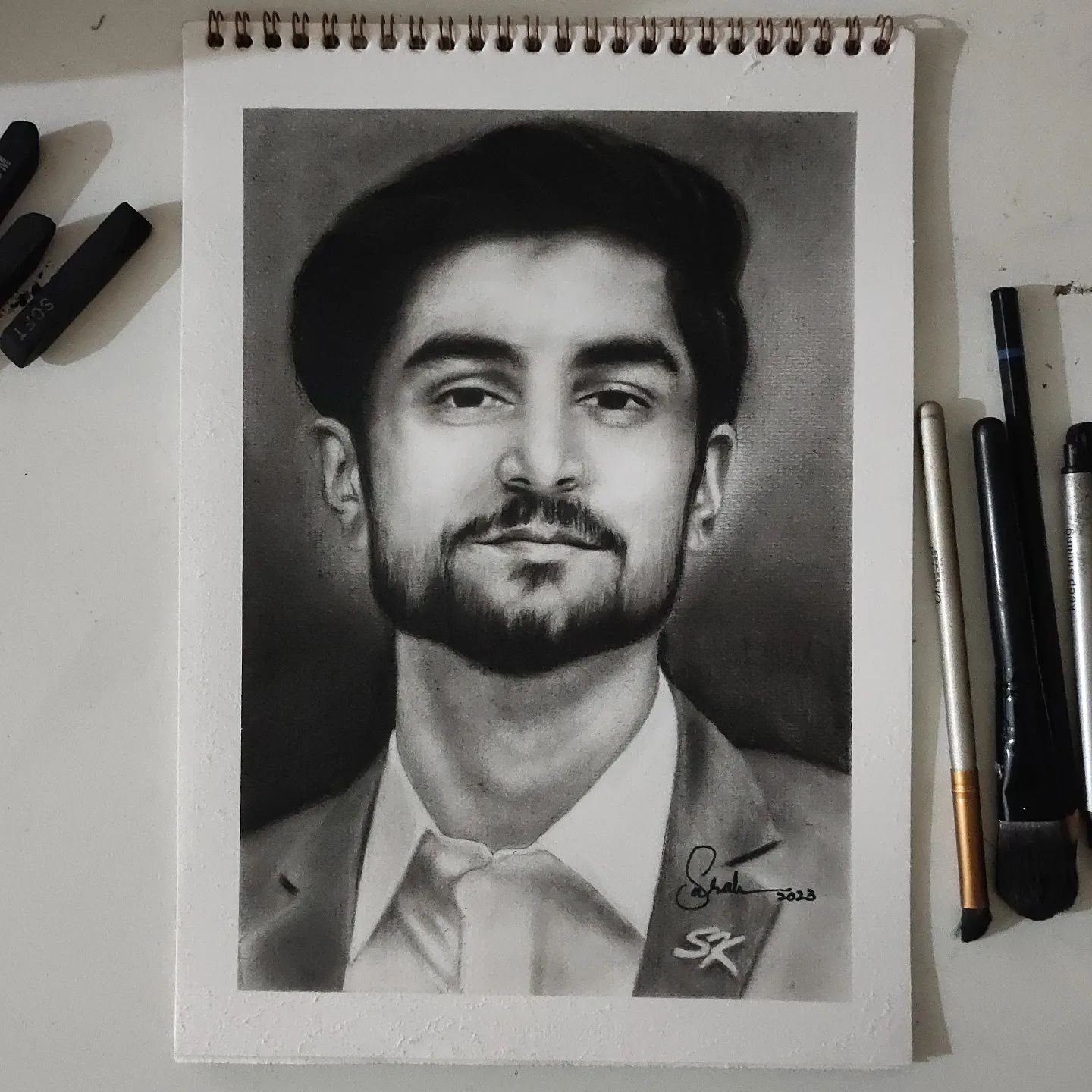 A Boy Img with Charcoal