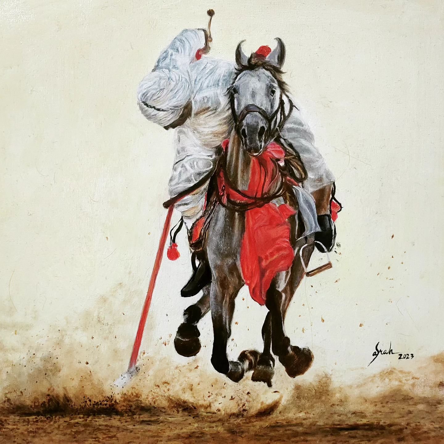 A Man rides on horse